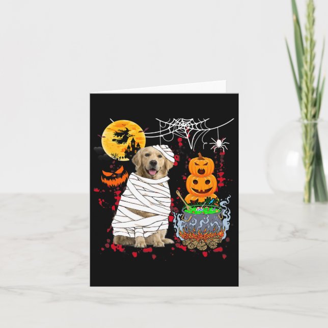 Mama Golden Retriever Hund Halloween Hund Beängsti Karte (Vorderseite)
