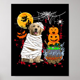 Mama Golden Retriever Hund Halloween Hund Beängsti Poster