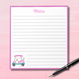 Mama Golfer Pink Polka Dot Warenname Notizblock