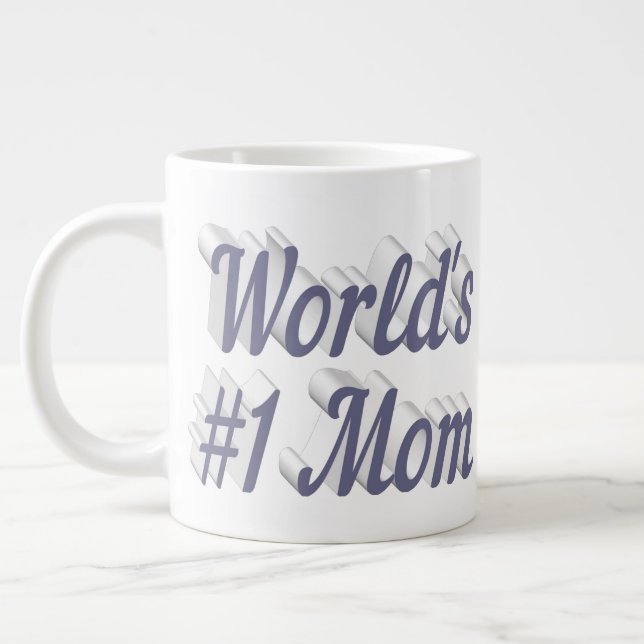 Mama graue Halbtext Riesenkaffee Tasse (Links)