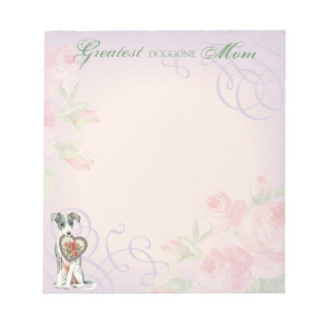 Mama Greyhound Heart Notizblock (Vorderseite)