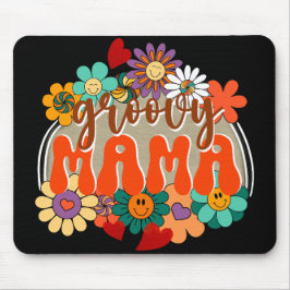 Mama Groovy Floral, farbenfroher Tag der Boho-Mütt Mousepad