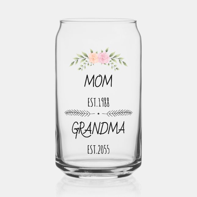 Mama & Großmutter Blumenfamilie Jahr Dosenglas (Vorderseite)