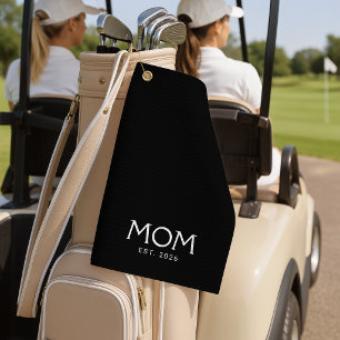 Mama Gründungsjahr Neues Mama-Geschenk Schwarz Wei Golfhandtuch