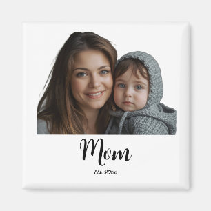 Mama Gründungsjahr Schwarz Moderne Schrift  Magnet