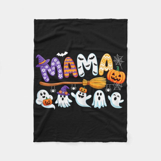 Mama Halloween Boo Ghost Horror Kostüm Funny Part Fleecedecke (Vorderseite)