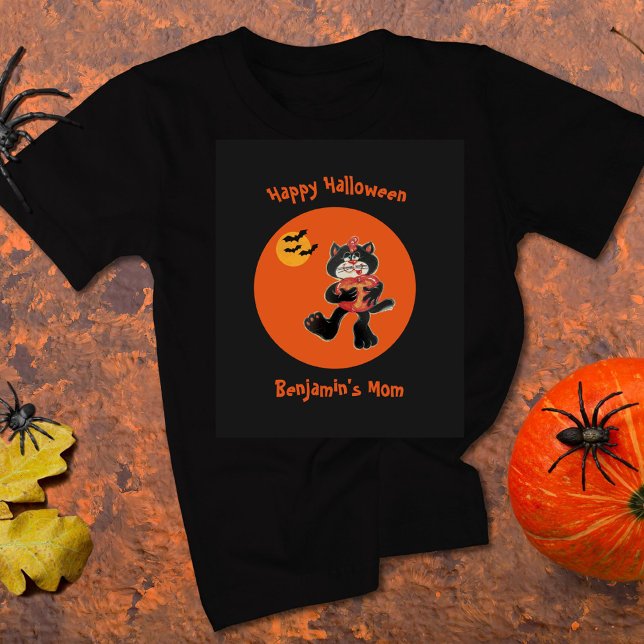 Mama Halloween Niedliche Schwarzkatzenmoonbats T-Shirt (Von Creator hochgeladen)
