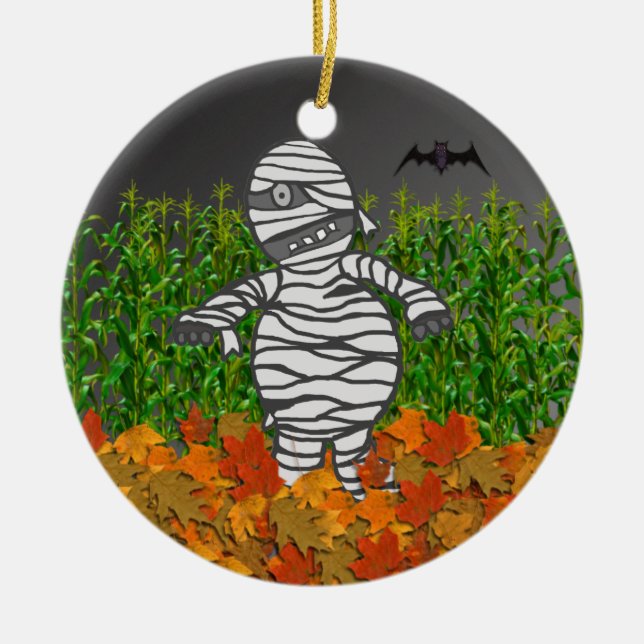 Mama-Halloween-Verzierung Keramikornament (Vorne)