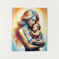 Mama hält Baby leuchten zart umarmt Kunst
