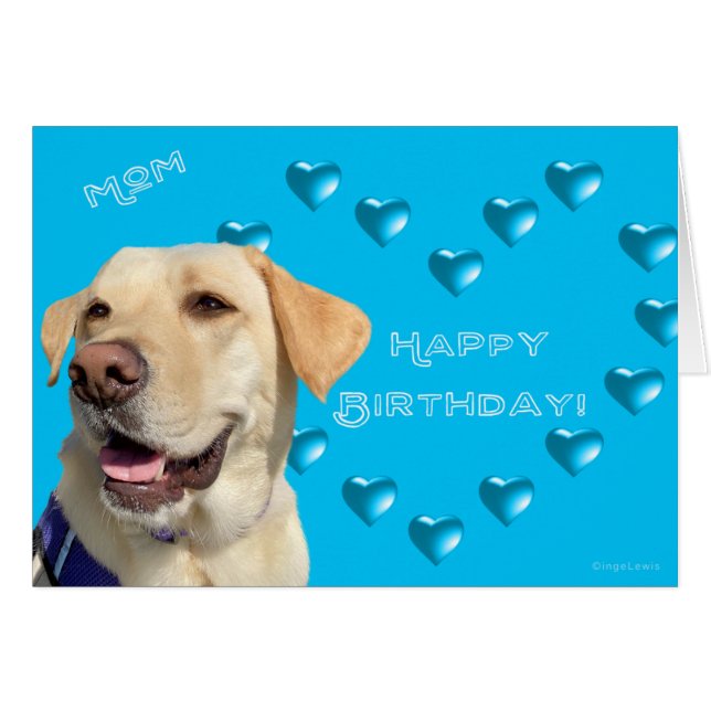 Mama Happy Birthday Labrador Dog Herz, Niedlich (Vorderseite (Horizontal))
