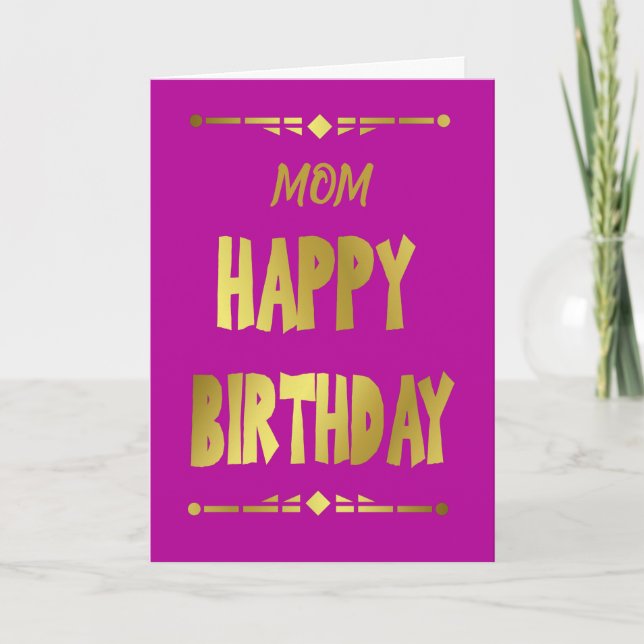 Mama Happy Birthday Modern Gold Typografy Card Karte (Vorderseite)