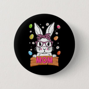 Mama Hase Leopard Gles Frohe Ostern Tag Frauen Mäd Button