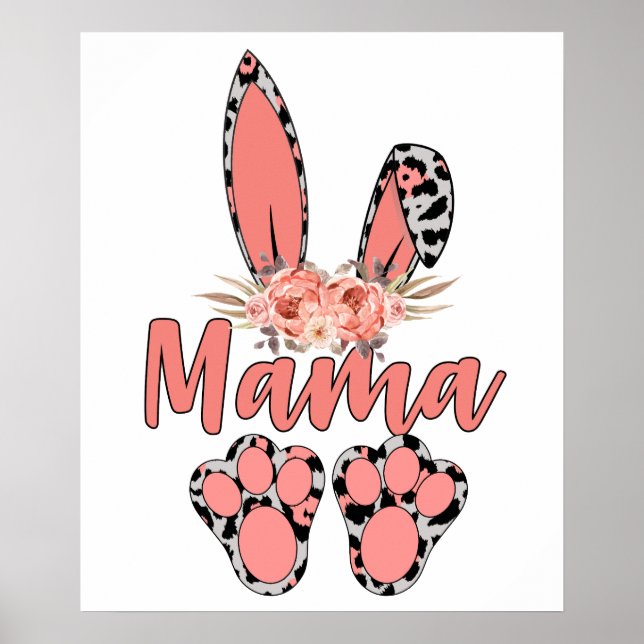 Mama-Hase, Retro, Vintage Poster (Vorne)