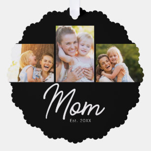 Mama hat 3 Foto Schrift Schwarz gegründet Ornament Karte