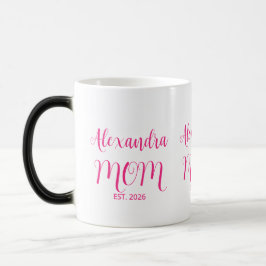 Mama hat den rosa Schriftzug etabliert Zweifarbige Verwandlungstasse