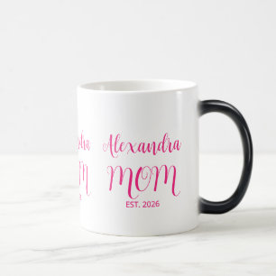 Mama hat den rosa Schriftzug etabliert Zweifarbige Verwandlungstasse