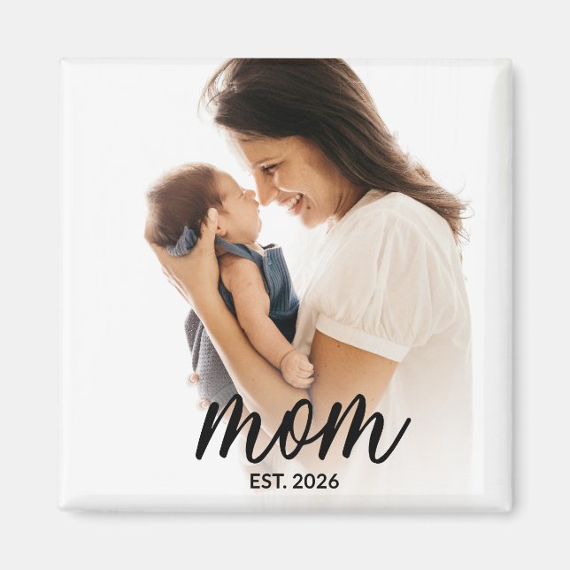 Mama hat ein Geschenk mit Foto eingerichtet Magnet (Vorne)