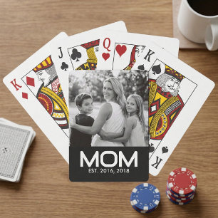 Mama hat ein kühnes schwarzes Foto erstellt Spielkarten