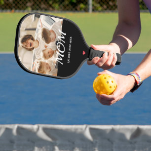 Mama hat ein lustiges Drehbuch Foto Herz erstellt Pickleball Schläger