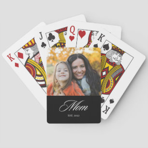 Mama hat elegantes Schrift-Script Schwarz-Foto ein Spielkarten