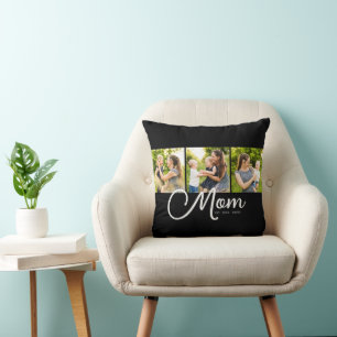 Mama hat elegantes schwarzes Skript 3 Foto Kissen