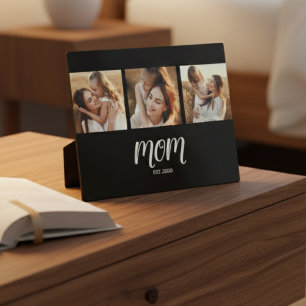 Mama hat elegantes Skript Schwarz 3 Foto erstellt Fotoplatte