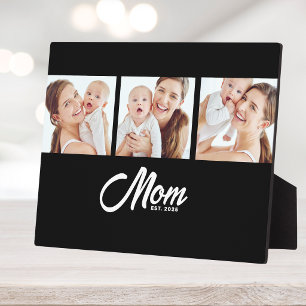 Mama hat elegantes Skript Schwarz 3 Foto erstellt Fotoplatte