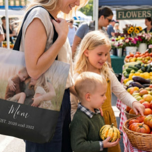 Mama hat elegantes Skriptfoto erstellt Tasche
