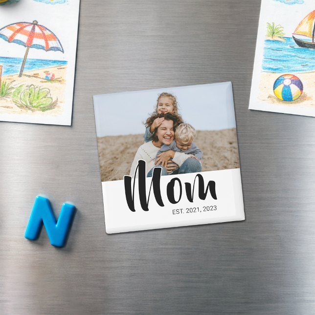 Mama hat Foto-Geschenkmagnet eingerichtet Magnet (Mom Established Photo Gift Magnet)