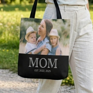 Mama hat Foto Schwarz Tote Bag Tasche