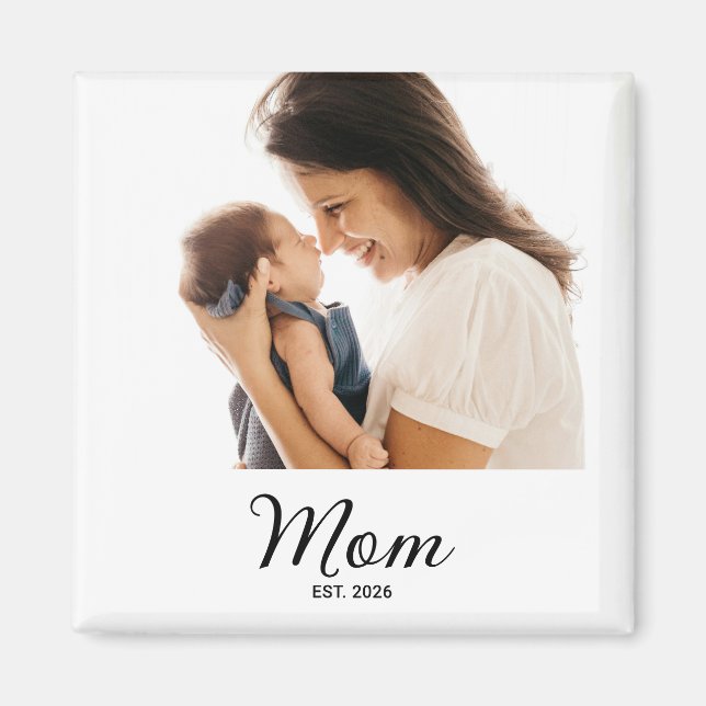 Mama hat Geschenk mit Foto eingerichtet Magnet (Vorne)