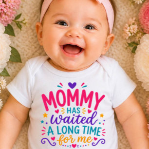 Mama hat gewartet Farbige Baby-Body Baby Strampler