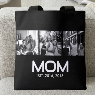 Mama hat kühnen schwarzen 3-Foto-Style eingerichte Tasche