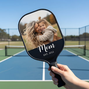 Mama hat lustiges Skript-Foto Schwarz Pickleball Schläger