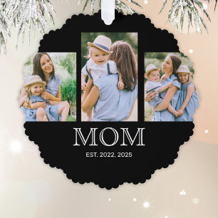 Mama hat Modern 3 Foto Schwarz gegründet Ornament Karte