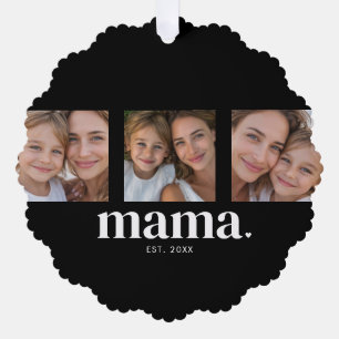 Mama hat Modern Black 3 Foto eingerichtet Ornament Karte