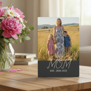 Mama hat moderne Schrift Foto eingerichtet Fotoplatte