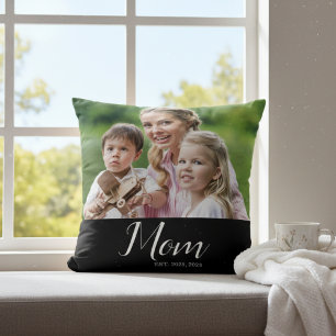 Mama hat moderne Schrift Foto eingerichtet Kissen