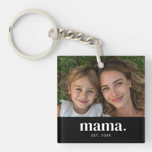 Mama hat modernes fettes Foto erstellt Schlüsselanhänger
