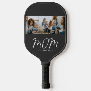 Mama hat modernes fettes Skript Schwarz 3 Foto ein Pickleball Schläger