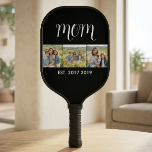 Mama hat modernes fettes Skript Schwarz 3 Foto ein Pickleball Schläger