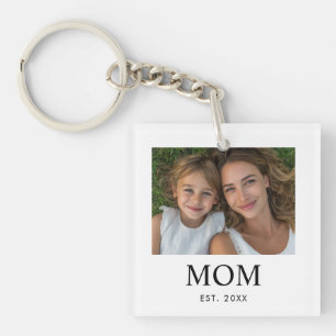 Mama hat modernes Schriftfoto eingerichtet Schlüsselanhänger