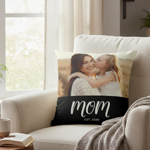 Mama hat modernes Schriftfoto-Kissen etabliert Kissen
