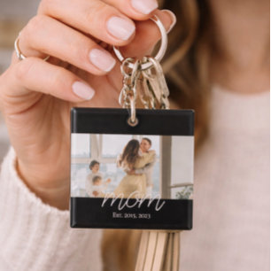 Mama hat modernes Schriftfoto-Schlüsselanhänger ei Schlüsselanhänger