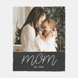 Mama hat modernes schwarzes Skript-Foto-Fleece eta Fleecedecke