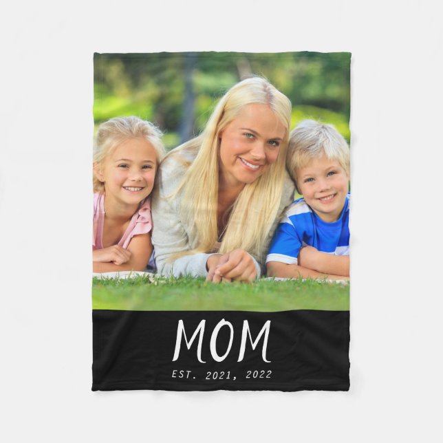 Mama hat modernes schwarzes Skriptfoto eingerichte Fleecedecke (Vorderseite)
