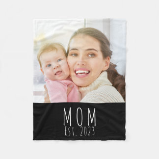 Mama hat modernes schwarzes Skriptfoto erstellt Fleecedecke