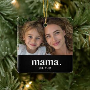 Mama hat modernes Schwarzweiß-Foto erstellt  Keramikornament