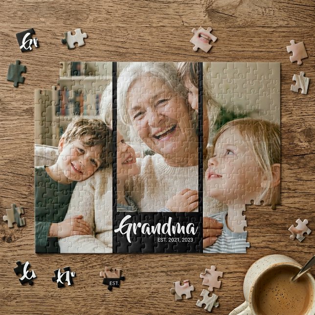 Mama hat modernes Skript 3 Foto eingerichtet (Mom Established Modern Script 3 Photo Jigsaw Puzzle)