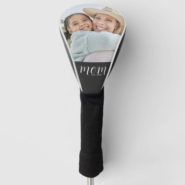Mama hat modernes Skript-Foto eingerichtet Golf Headcover (Vorderseite)